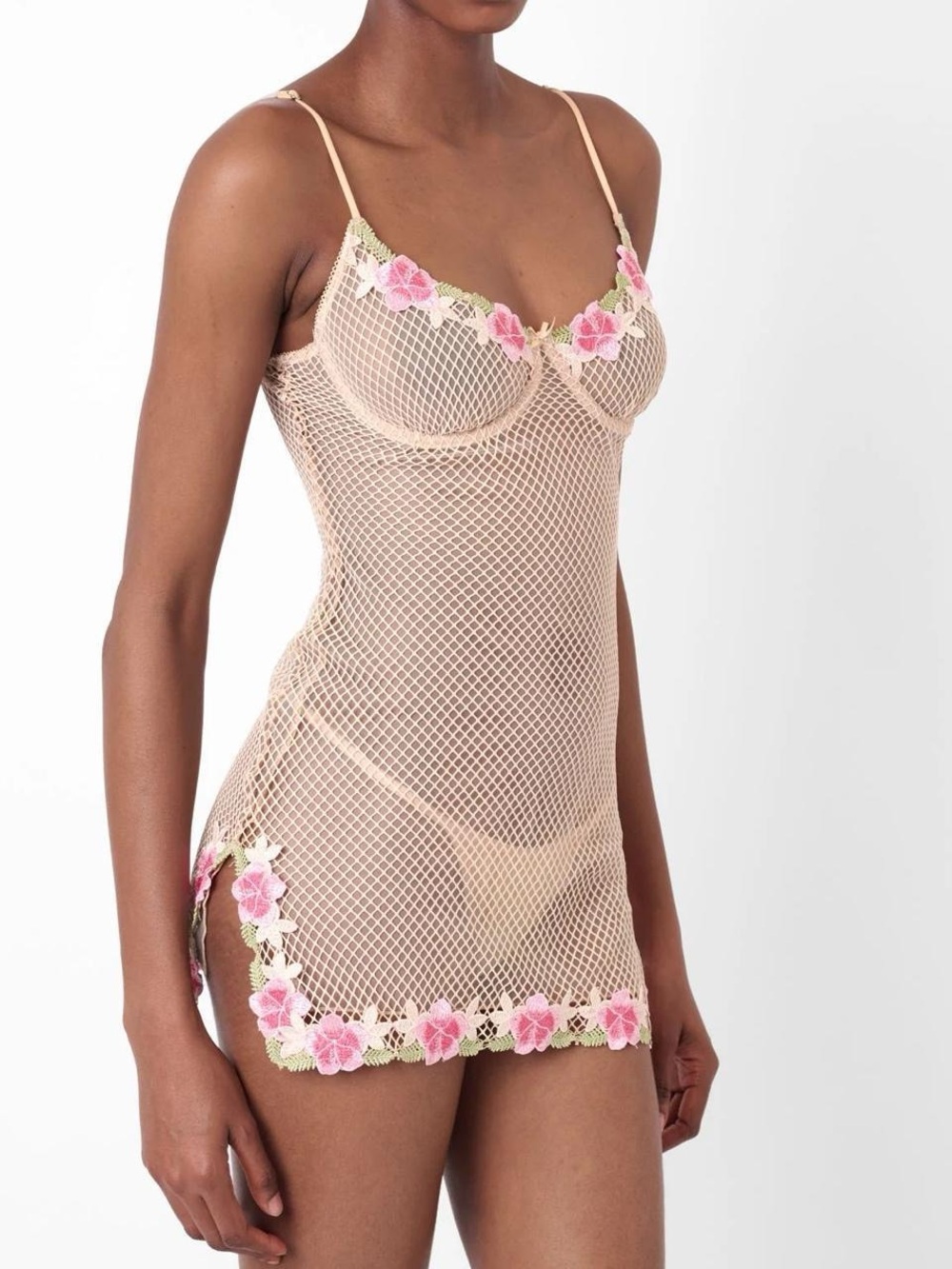 POSTER GIRL Peony embroidered mesh slip dress - Picture 2 of 3